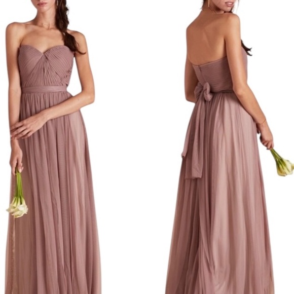 NWT Birdy Grey Womens S Christina Convertible Bridesmaid Maxi Dress Sandy Mauve - Picture 5 of 16